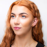 Small Round Stud Earrings in Silver with 24ct Gold & Peridot