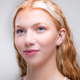 Small Round Stud Earrings in Silver and Prehnite