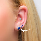 Small Round Stud Earrings in Silver and Lapis Lazuli