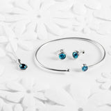 Round Charm Necklace in Silver and London Blue Topaz
