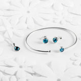 Round Charm Necklace in Silver and London Blue Topaz