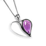 Heart Necklace in Silver and Amethyst