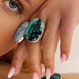 Magnificent Tibetan Turquoise Statement Ring - Natural Designer Gemstone