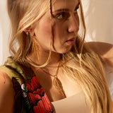 Statement Areca Palm Leaf Necklace in 24ct Gold