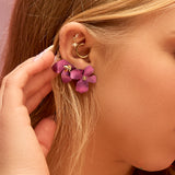 Abstract Flower Stud Earrings in Titanium & Sterling Silver with 24ct Gold