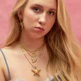 Ammonite Fossil Necklace in Sterling Silver with 24ct Gold