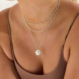 'Sun of May' Sun Face Necklace in Silver