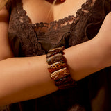 Bold Aura – Stretch Statement Bracelet Featuring Raw Baltic Amber