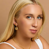 'Sun of May' Sun Face Hook Earrings in Silver with 24ct Gold