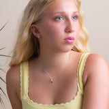 Sunset Tulip Necklace in Silver & Amber