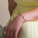 Burning Effect Bracelet in Silver and Sunset Amber