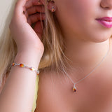 Burning Effect Bracelet in Silver and Sunset Amber