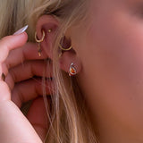 Sunset Tulip Stud Earrings Silver and Amber