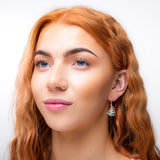 Sailboat / Boat / Yacht Drop Earrings in Silver and Larimar