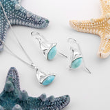 Sailboat / Boat / Yacht Necklace in Silver & Larimar