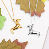 Miniature Dachshund/Sausage Dog Necklace in Silver