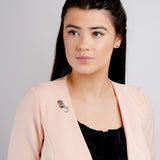 Seahorse Brooch in Silver and Amber