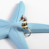 Seahorse Brooch in Silver and Amber