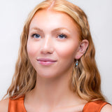 Miniature Seahorse Hook Earrings in Silver & Larimar