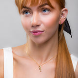 Miniature Seahorse Necklace in Silver with 24ct Gold