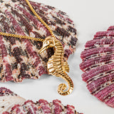 Miniature Seahorse Necklace in Silver with 24ct Gold