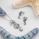 Miniature Seahorse Stud Earrings in Silver