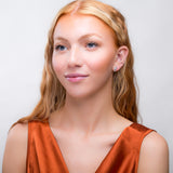 Miniature Seahorse Stud Earrings in Silver & Larimar