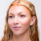 Miniature Seahorse Stud Earrings in Silver & Larimar