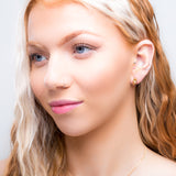 Sea Shell / Seashell Stud Earrings in Silver with 24ct Gold