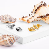 Sea Shell / Seashell Stud Earrings in Silver with 24ct Gold