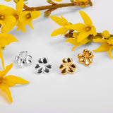 Lucky Shamrock / Clover Leaf Stud Earrings in Silver