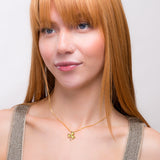 Lucky Shamrock / Clover Necklace in Silver with 24ct Gold & Peridot