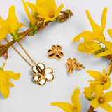 Lucky Shamrock / Clover Necklace in Silver with 24ct Gold