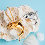 Shark Necklace in Sterling Silver with 24ct Gold