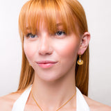 Sea Shell Hoop Earrings in Sterling Silver with 24ct Gold & Pearl