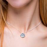 Full Bloom Rose Necklace in Silver