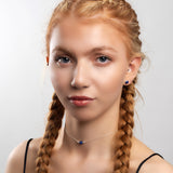 Delicate Single Stone Necklace in Silver and Lapis Lazuli