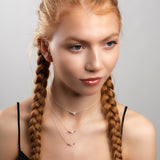 Delicate Single Stone Necklace in Silver and Rose Quartz