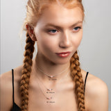 Delicate Single Stone Necklace in Silver and Rose Quartz