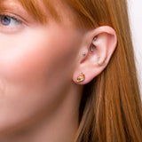 Sweet Snail Stud Earrings in Silver with 24ct Gold