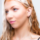 Snake Stud Earrings in Silver with 24ct Gold