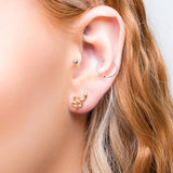 Snake Stud Earrings in Silver with 24ct Gold