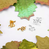 Snake Stud Earrings in Silver with 24ct Gold