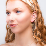 Snowflake Hook Earrings in Silver with 24ct Gold