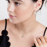 Sparkling Snowflake Necklace in Silver and Cubic Zirconia