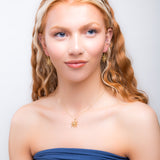 Sparkling Snowflake Necklace in Silver with 24ct Gold & Cubic Zirconia