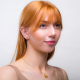 Snowflake Stud Earrings in Silver and 24ct Gold with Cubic Zirconia