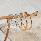 Simple Solid Hoop Earrings in Sterling Silver with 24ct Gold