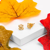 Spider Stud Earrings in Silver with 24ct Gold