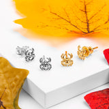 Spider Stud Earrings in Silver with 24ct Gold